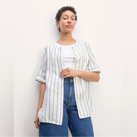 Everlane Tops - Everlane Linen Bib Shirt Medium